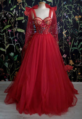 Party Dresses Miami, Gorgeous Red Long Evening Dress, Prom Dresses